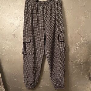 Womens Addias Black and White Checkered Pants